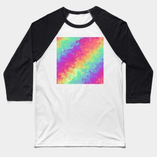 Silly Floating Googly Eyes on Rainbow Swirls Baseball T-Shirt